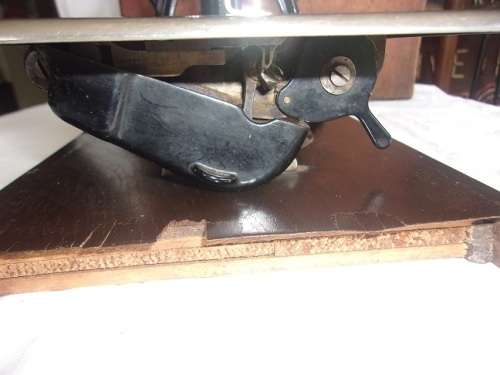 Rare Victorian Willcox & Gibbs sewing machine with wooden carry case