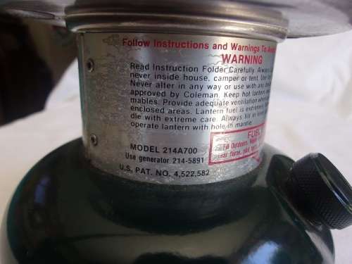 Vintage Coleman Model 214A700 pressure lantern - great condition