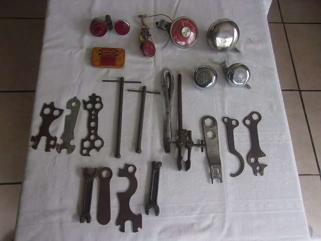 Large lot of vintage bicycle accessories for 1 bid