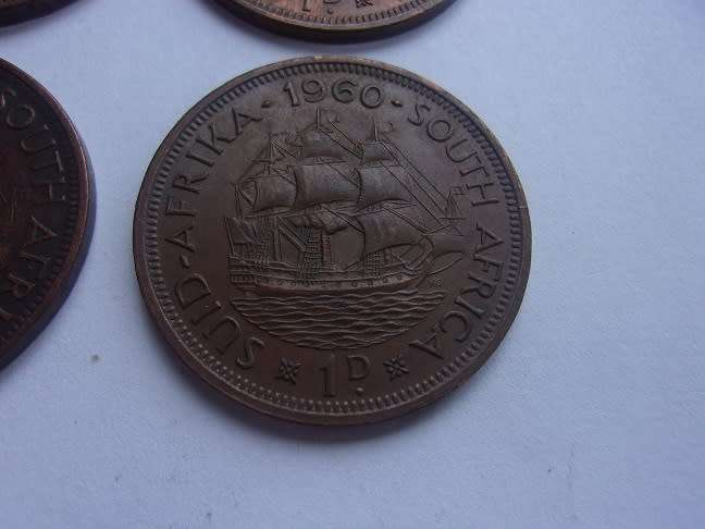 1934 - 1960 Union of SA 1 Penny set - missing 1947 Penny