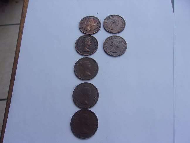 1934 - 1960 Union of SA 1 Penny set - missing 1947 Penny