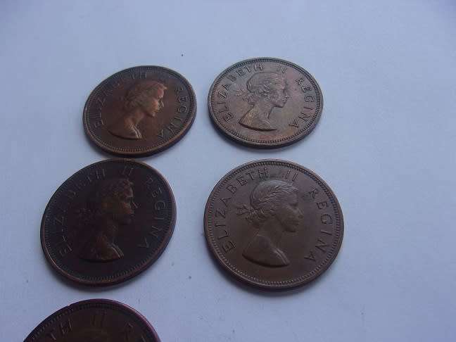 1934 - 1960 Union of SA 1 Penny set - missing 1947 Penny