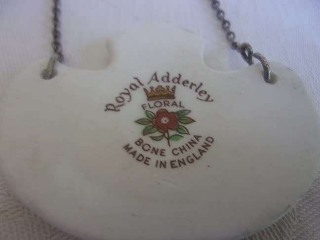 2 Vintage porcelain Royal Adderley & 3 Halcyon Days Enamel decanter labels for 1 bid
