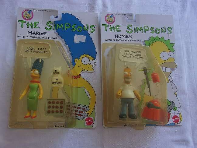 Collectable Mattel Homer & Marge Simpson figures- 1 bid for both