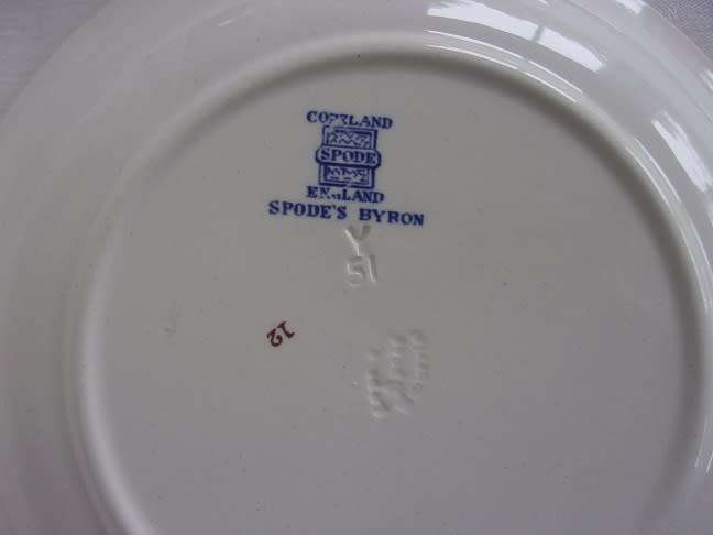 Vintage Copeland Spode blue `Byron` part dinner service