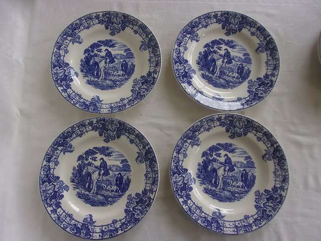 Vintage Copeland Spode blue `Byron` part dinner service