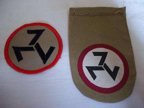 AWB cloth shoulder flash and breast pocket badge