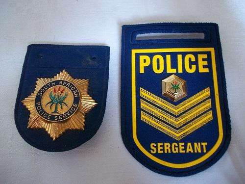 SAPS rank badge for Sergeant and shoulder flash