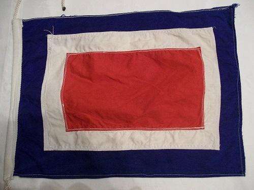 Vintage cloth W (Whiskey) nautical flag