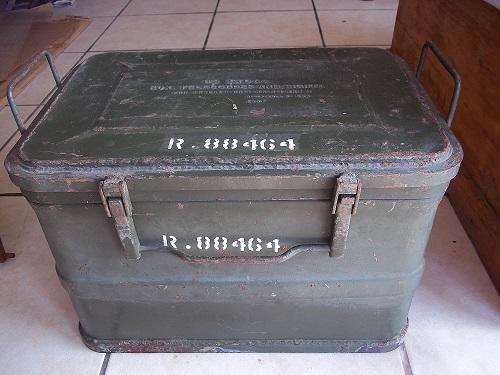 Vintage military box that was used to store telescopes and sights - 1951
