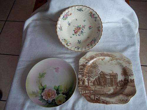 Lot of Johnson Brothers plate, Olde Bristol Clarice Cliff Replica bowl and Noritake plate