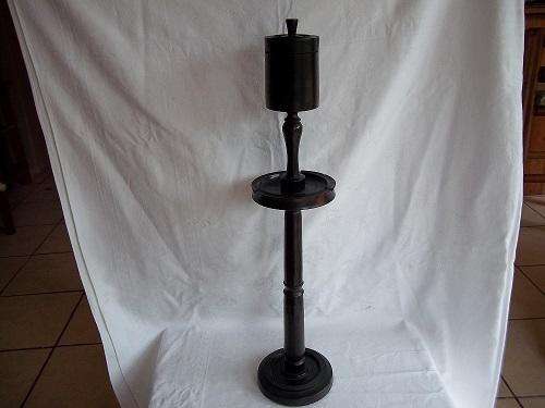 Lovely old smokers stand with tobacco jar top