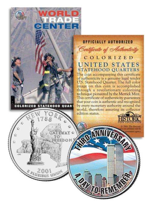* 3rd Anniversary * World Trade Center 9/11 U.S. MINT New York State Quarter