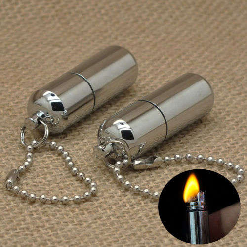 Emergency Gear Fire Stash Waterproof Mini Survival Lighter Camping Pocket Tool