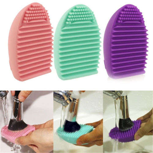 1pc Silicone Makeup Cleaning Egg Brush
