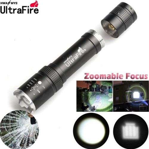 UltrafirFREE SHIPPING 5000Lumens XML T6 LED Zoomable Flashlight Tactical Torch Lamp Light