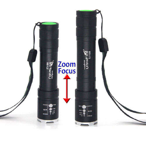 UltrafirFREE SHIPPING 5000Lumens XML T6 LED Zoomable Flashlight Tactical Torch Lamp Light