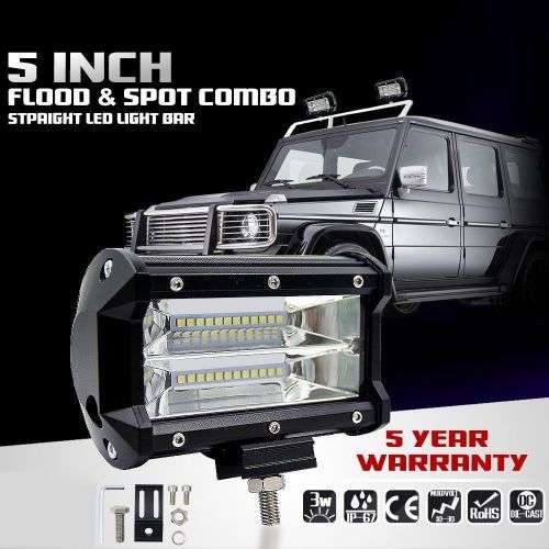 72W SPOT LED Off road Work Light Lamp 12V 24V car boat Truck Driving UTE 6000K