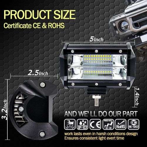 72W SPOT LED Off road Work Light Lamp 12V 24V car boat Truck Driving UTE 6000K