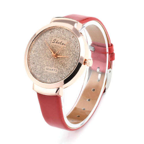 FREE SHIPPING - Women PU Leather Casual Watch Luxury Analog Quartz Crystal Wristwatch     K