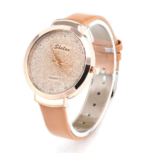 FREE SHIPPING - Women PU Leather Casual Watch Luxury Analog Quartz Crystal Wristwatch     K