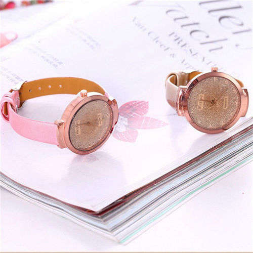 FREE SHIPPING - Women PU Leather Casual Watch Luxury Analog Quartz Crystal Wristwatch     K