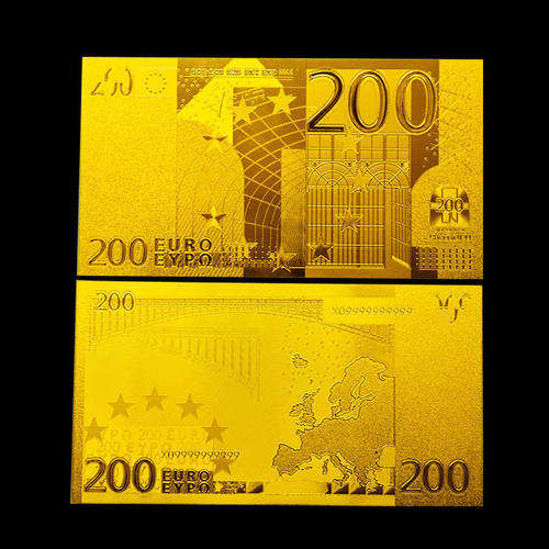200 Euro Bank Note 24 K 0.999 Gold Foil
