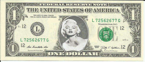 Marilyn Monroe Dollar Bill - REAL, Spendable Money! - Not Just a Novelty!