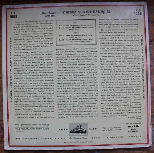 Beethoven Symphony No. 3 'Eroica' / Toscanini Vinyl