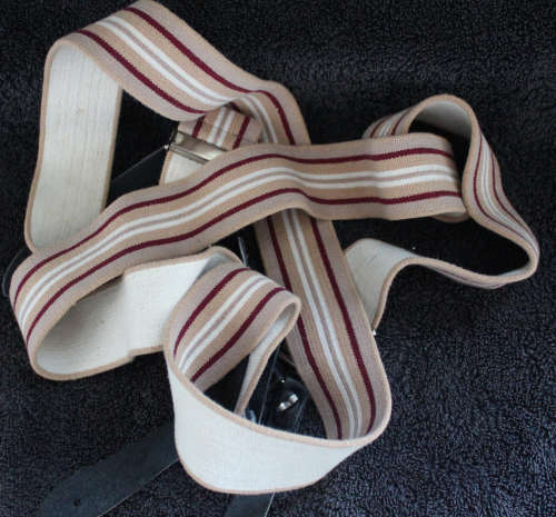 Vintage Blocked Brown, White and Red cross bands