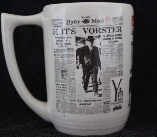 Crescent Ware Luipaardsvlei Newspaper Beer Mug Tankard Jug Pitcher