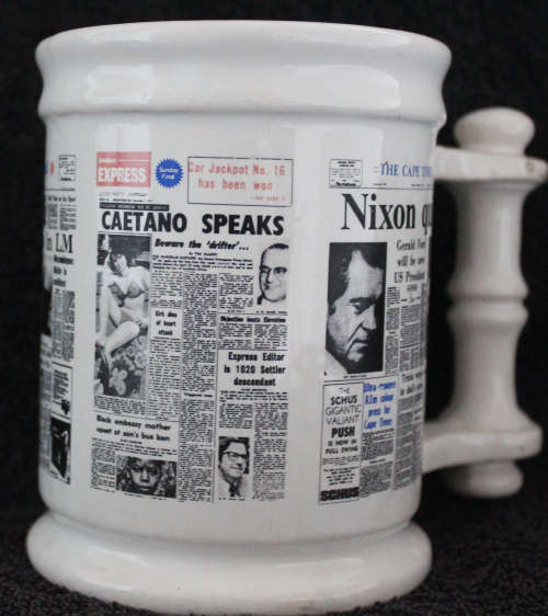 Crescent Ware Luipaardsvlei Newspaper Beer Mug Tankard Jug Pitcher