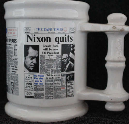 Crescent Ware Luipaardsvlei Newspaper Beer Mug Tankard Jug Pitcher