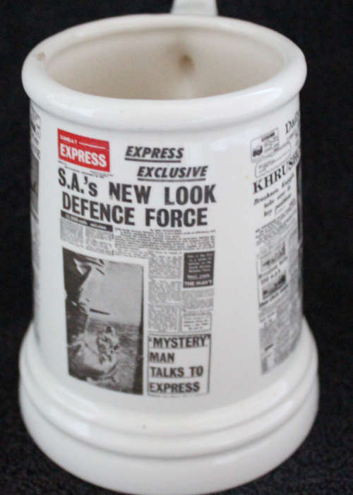 Crescent ware Luipaardsvlei Newspaper Beer Mug Tankard Jug Pitcher