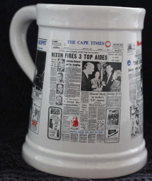 Crescent ware Mixed Newspaper Beer Mug