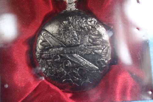 Aeroplane Design Pocket Watch as per photo - Unopened, Great condition.