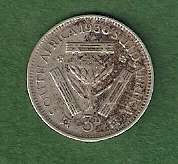 1936 Silver Three Pence (Tickey)