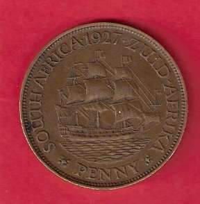 SA Union Bronze 1927 Penny