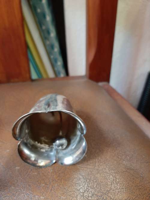 EXTREMELY COLLECTABLE VINTAGE CAST METAL ER  HELMET BELL AND SIVERPLATED TULIP BELL