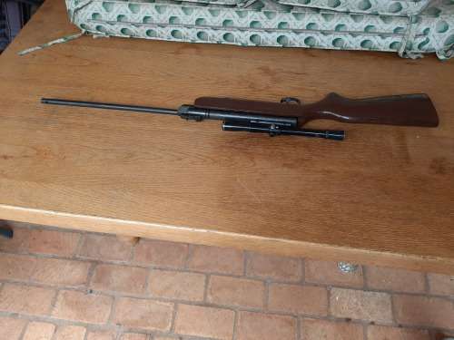 PELLET GUN  MARKED BAVARIA 35  MADE IN GERMANY WEST   WITH BSA SCOPE  .177 caliber  made after 1949