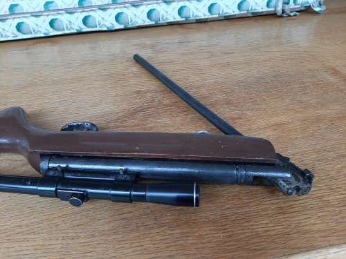 PELLET GUN  MARKED BAVARIA 35  MADE IN GERMANY WEST   WITH BSA SCOPE  .177 caliber  made after 1949