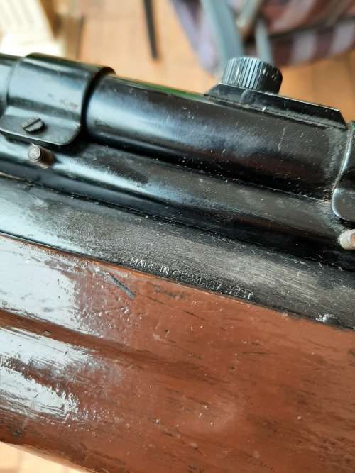 PELLET GUN  MARKED BAVARIA 35  MADE IN GERMANY WEST   WITH BSA SCOPE  .177 caliber  made after 1949