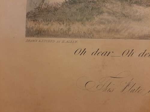 INVESTMENT !  Large  Drawn and Etched by HENRY ALKEN  Published in 1835 by Ackerman   RARE !