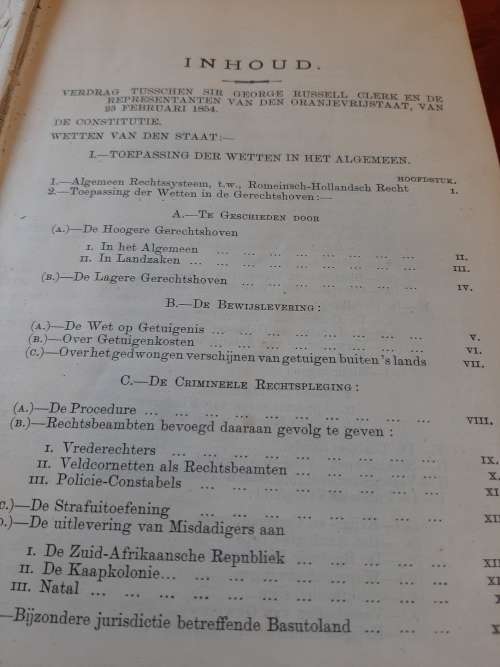 VRYSTAAT SE WETBOEK  1892    GETEKEN!