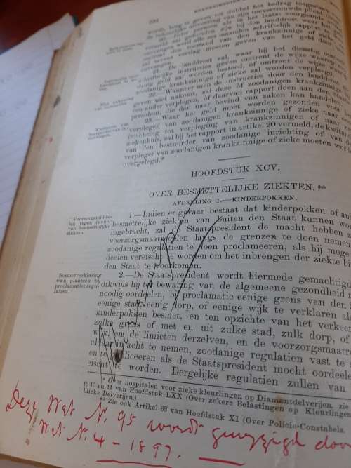 VRYSTAAT SE WETBOEK  1892    GETEKEN!