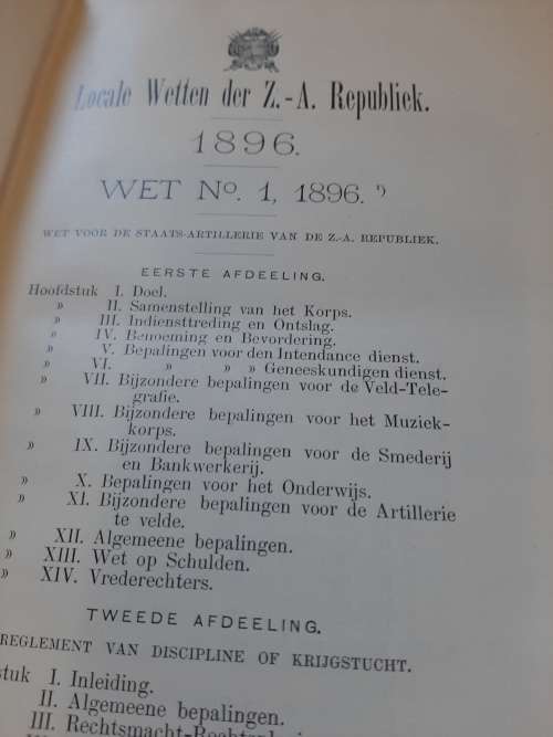 DER LOCALE WETTEN DER ZAR   1896and1897   BOOKS IN VERY GOOD CONDITION