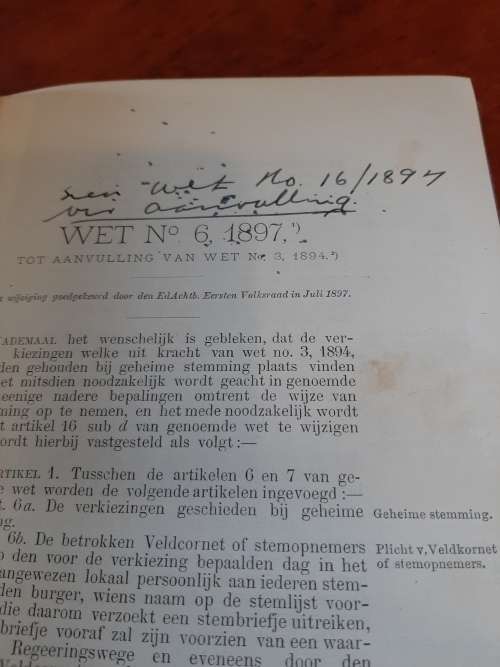 DER LOCALE WETTEN DER ZAR   1896and1897   BOOKS IN VERY GOOD CONDITION