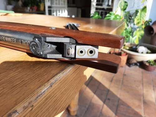 BEEMAN DOUBLE BARREL  PELLET GUN  HEAVY well made WEAPON   SHOOTS  both 4.5 and5.5 mm pellets