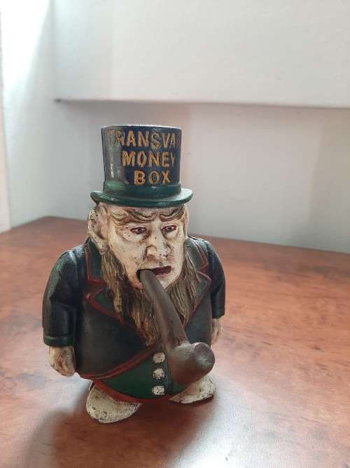 STUNNING  RARE     PAUL KRUGER  TRANSVAAL MONEYBOX   CAST IRON MADE IN ENGLAND IN 18OO`S