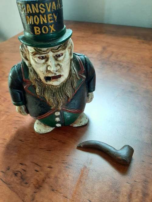STUNNING  RARE     PAUL KRUGER  TRANSVAAL MONEYBOX   CAST IRON MADE IN ENGLAND IN 18OO`S